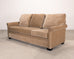 Three Seat Rolled-Arm Sofa and Ottoman in Camel Velvet US Made