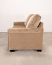 Three Seat Rolled-Arm Sofa and Ottoman in Camel Velvet US Made