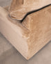 Three Seat Rolled-Arm Sofa and Ottoman in Camel Velvet US Made