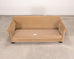 Three Seat Rolled-Arm Sofa and Ottoman in Camel Velvet US Made