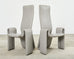 Set of Eight Steve Leonard for Brayton Leather Dining Chairs