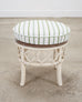 20th Century Round Rattan Swivel Ottoman Stool by Ficks Reed