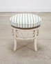 20th Century Round Rattan Swivel Ottoman Stool by Ficks Reed