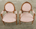 Pair of French Louis XVI Style Cameo Back Fauteuil Armchairs