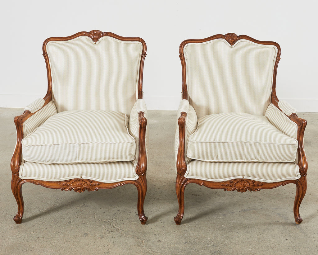 Pair of Louis XV provincial style armchairs
