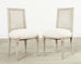 Set of Six Swedish Gustavian Style Painted Cane Dining Chairs