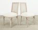 Set of Six Swedish Gustavian Style Painted Cane Dining Chairs