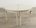 Pair of Swedish Gustavian Style Painted Pine Demilune Consoles