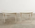 Pair of Swedish Gustavian Style Painted Pine Demilune Consoles