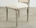 Set of Six Louis XVI Style Square Back Painted Dining Chairs