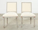 Set of Six Louis XVI Style Square Back Painted Dining Chairs