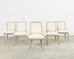 Set of Six Louis XVI Style Square Back Painted Dining Chairs