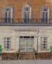 19th C. English Painted Pine Chest with Georgian Manor Façade