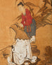 17th Century Japanese Edo Four Panel Screen Hotei with Chinese Sages
