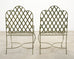 Set of Four Rose Tarlow Style Iron Lattice Garden Chairs