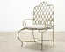 Set of Four Rose Tarlow Style Iron Lattice Garden Chairs