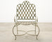 Set of Four Rose Tarlow Style Iron Lattice Garden Chairs