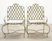 Set of Four Rose Tarlow Style Iron Lattice Garden Chairs