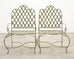 Set of Four Rose Tarlow Style Iron Lattice Garden Chairs