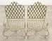 Set of Four Rose Tarlow Style Iron Lattice Garden Chairs