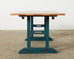 Industrial Style Fruitwood Dining Table with Faux Iron Legs