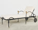 Pair Tetes de Lionnes Bronze Iron Chaise Longues After Giacometti