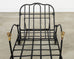 Pair Tetes de Lionnes Bronze Iron Chaise Longues After Giacometti