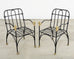 Set Four Bronze Lions Head Garden Chairs After Giacometti
