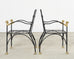 Set Four Bronze Lions Head Garden Chairs After Giacometti