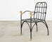 Set Four Bronze Lions Head Garden Chairs After Giacometti