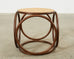 Pair of Thonet Style Bentwood Rattan Cane Drink Table Stools