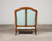 Louis XV Style Bergère Lounge Chair in Tiffany Blue + Ottoman