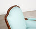 Louis XV Style Bergère Lounge Chair in Tiffany Blue + Ottoman