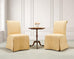 Pair of Skirted Scroll-Back Woven Raffia Slipper Chairs