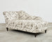 French Toile de Jouy Flora and Fauna Upholstered Daybed Chaise