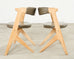 Set of Eight Tom Dixon Oak Leather Slab Dining Chairs