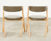 Set of Eight Tom Dixon Oak Leather Slab Dining Chairs