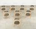 Set of Eight Tom Dixon Oak Leather Slab Dining Chairs