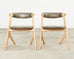Set of Eight Tom Dixon Oak Leather Slab Dining Chairs