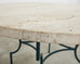 Neoclassical Style Travertine Iron Garden Dining Table