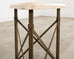 Formations Patinated Iron Travertine Triangular Drink Table