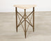 Formations Patinated Iron Travertine Triangular Drink Table