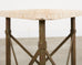 Formations Patinated Iron Travertine Triangular Drink Table