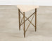 Formations Patinated Iron Travertine Triangular Drink Table