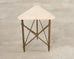 Formations Patinated Iron Travertine Triangular Drink Table