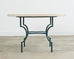 Neoclassical Style Travertine Iron Garden Dining Table