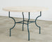 Neoclassical Style Travertine Iron Garden Dining Table