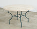 Neoclassical Style Travertine Iron Garden Dining Table