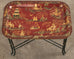 English Chinoiserie Style Faux Bamboo Lacquered Tray Table