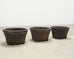 Set of Three Bronzed Faux-Bamboo Jardinières or Planters